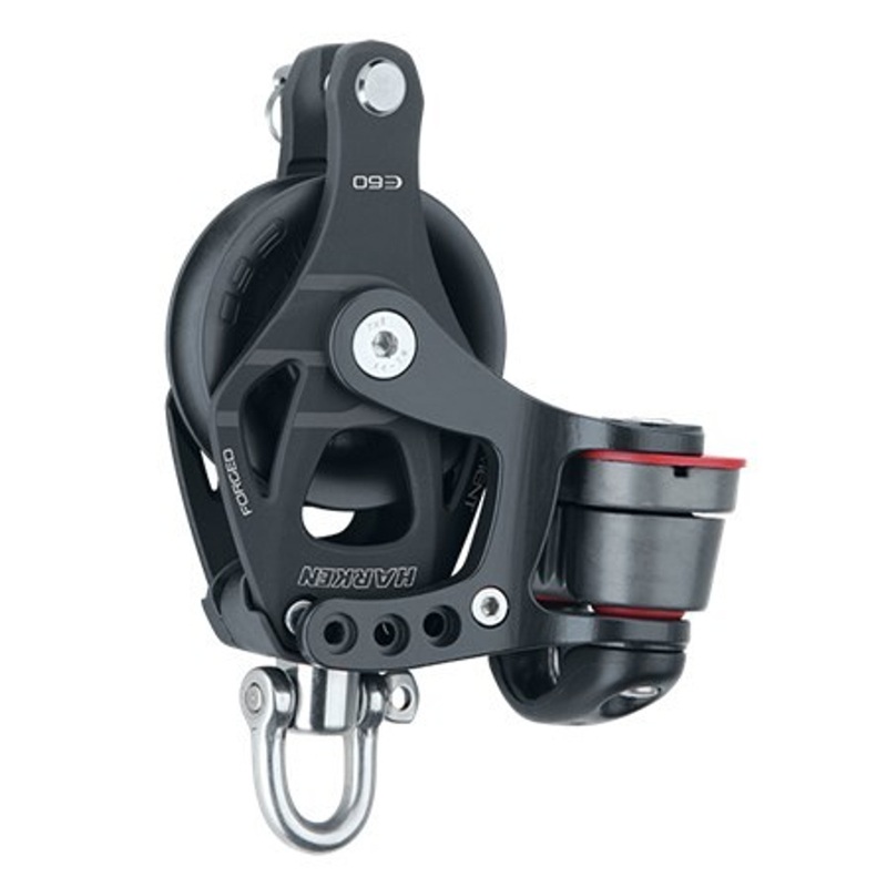 Harken 60mm Aluminum Element Block – Swivel, Becket, Cam Cleat