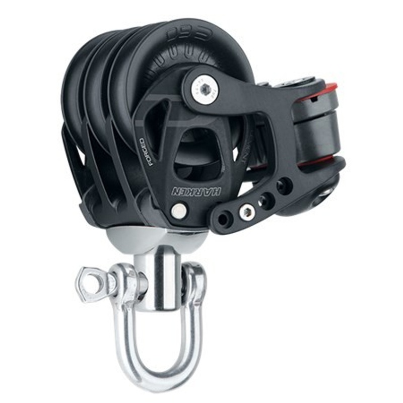 Harken 60mm Aluminum Element Triple Block – Swivel, Cam Cleat