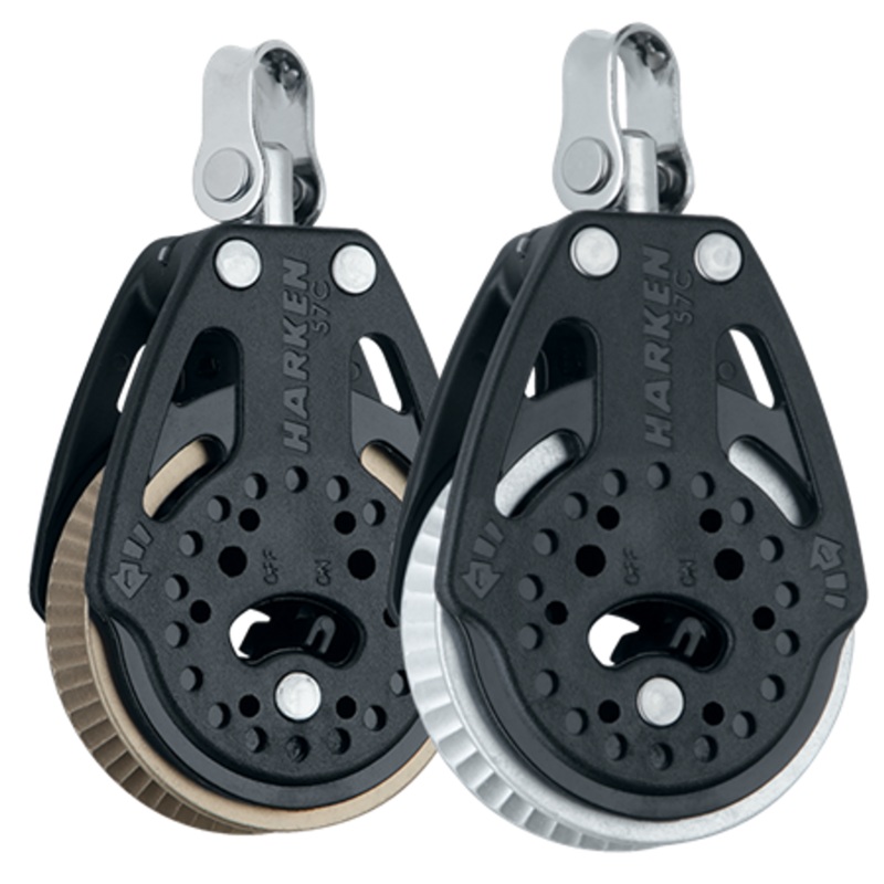 Harken 57mm Ratchet Blocks – 1.5x & 2x Grip, 2-Pack