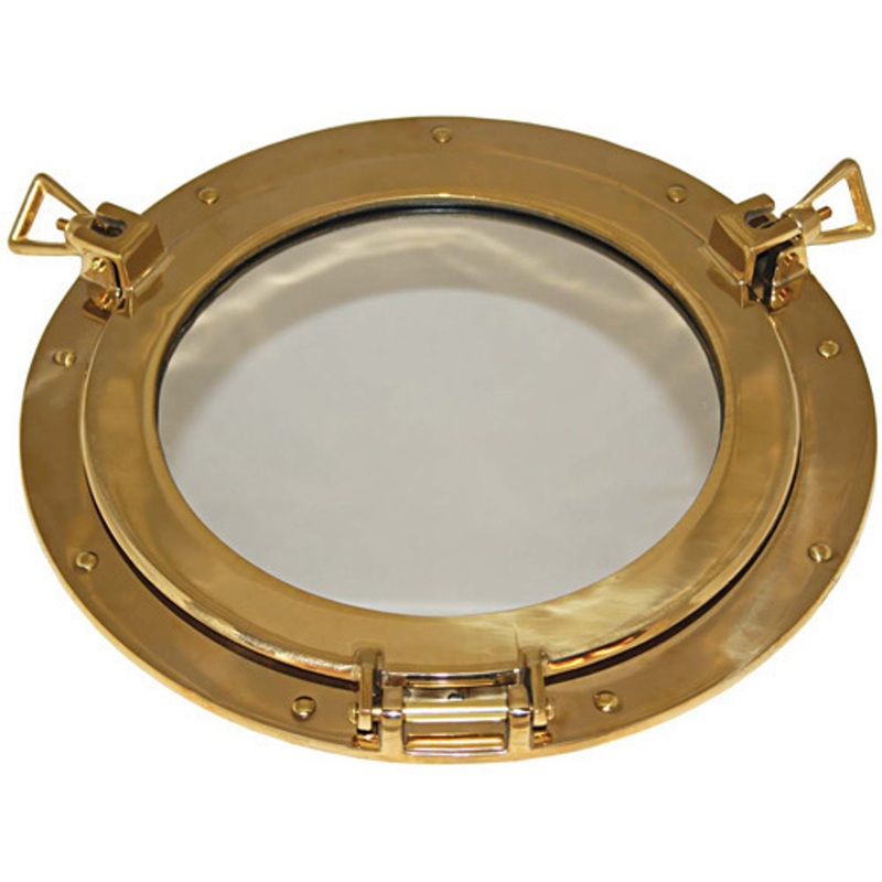 RWB Mirror Brass Porthole 300mm