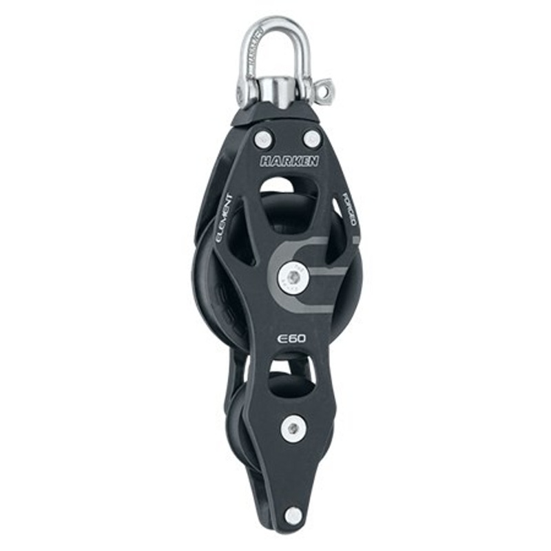 Harken 60mm Aluminum Element Fiddle Block – Swivel, Becket
