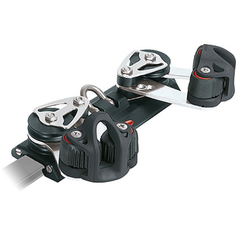 Ronstan Series 22 Traveller Car, 180mm, 4 Control Sheaves, 2 Cleats