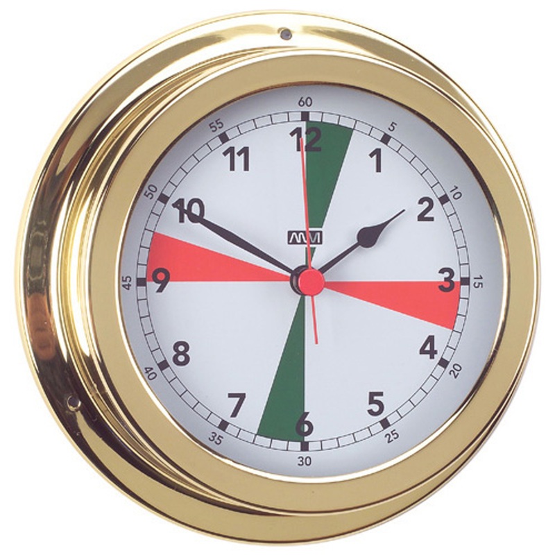 RWB Clock Radio Silence Zone Brass/Chrome 120mm