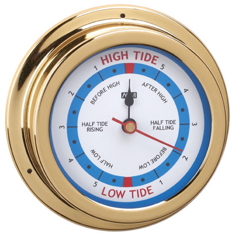 RWB Tide Clock Brass/Chrome 120mm