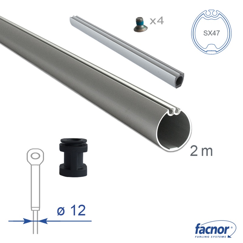 Facnor Foil Section SX47 External 2-meter length for 12mm Forestay (Complete Kit)