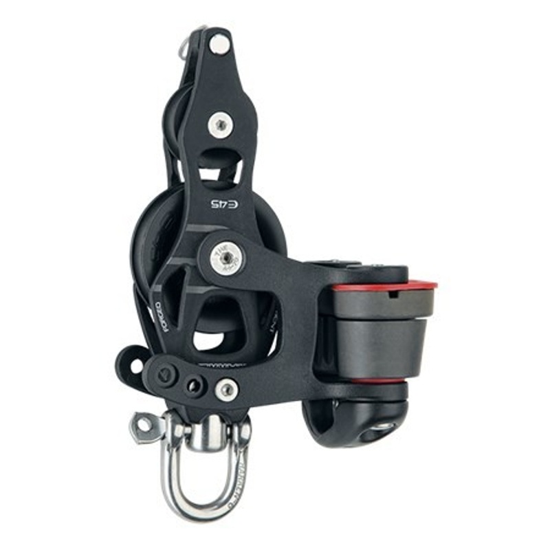 Harken 45mm Aluminum Element Fiddle Block – Swivel, Becket, Cam Cleat