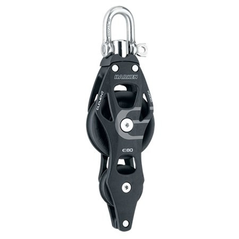 Harken 80mm Aluminum Element Fiddle Block – Swivel, Becket