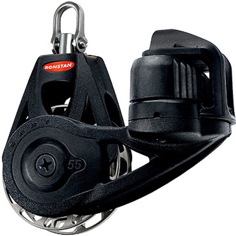 Ronstan Series 55 Ratchet Orbit Block, Single, Cleat, Swivel, Auto