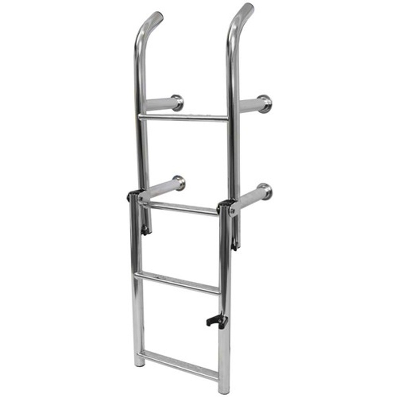 RWB Stainless Steel Open Top Compact Thin Ladders 4 Rung Angled Legs/Straight Legs
