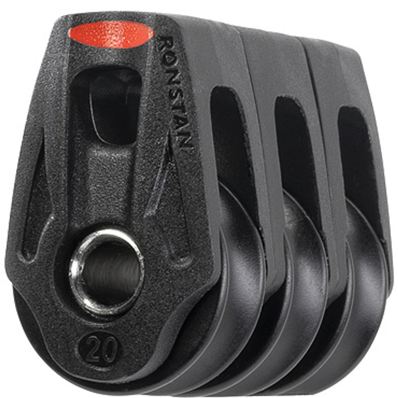Ronstan Series 20 Ball Bearing Orbit Block, Triple Lashing, Becket Hub