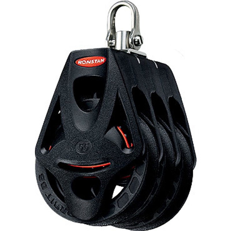 Ronstan Series 55 Ball Bearing Orbit Block, Triple, Becket, Swivel