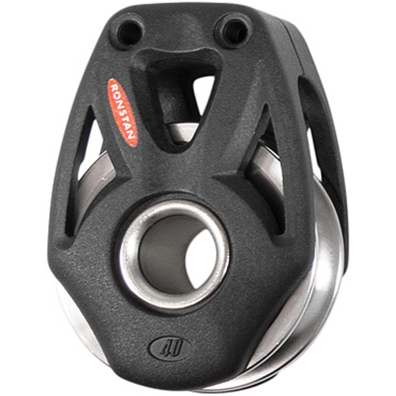 Ronstan Series 40 Orbit Block, Single Block HHL, Lashing Hub and Becket Option, Snatch