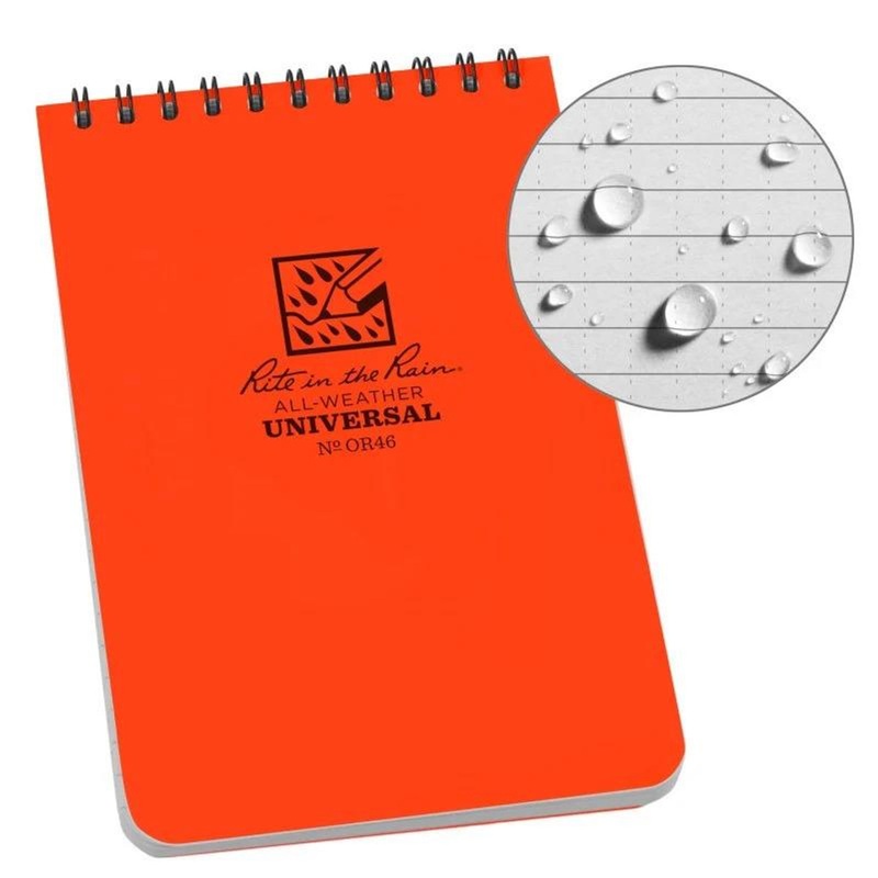Rite In The Rain Top Spiral Notebook 4″x6″ – Orange