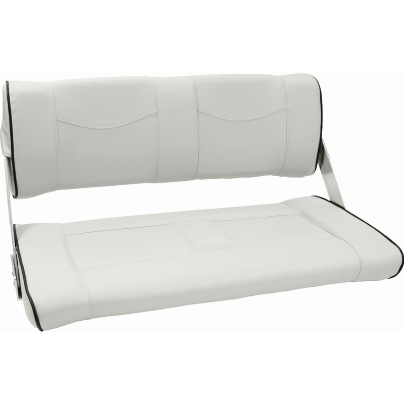 RWB ESM Double Flip-Back Seat – Light Grey with Black Piping