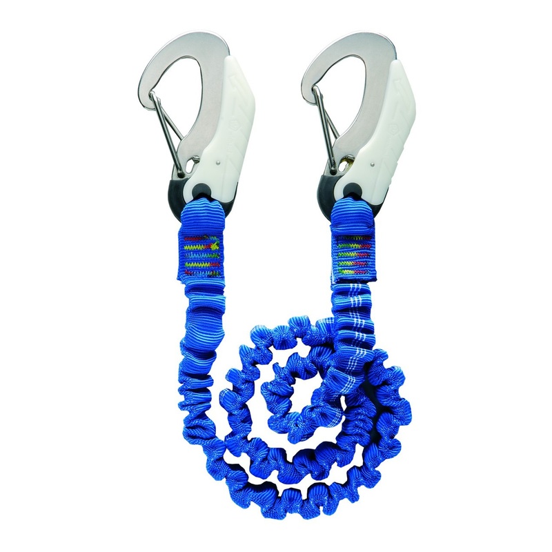 Wichard Elastic Harness Tether – 2m, 2 Double Action Safety Hooks