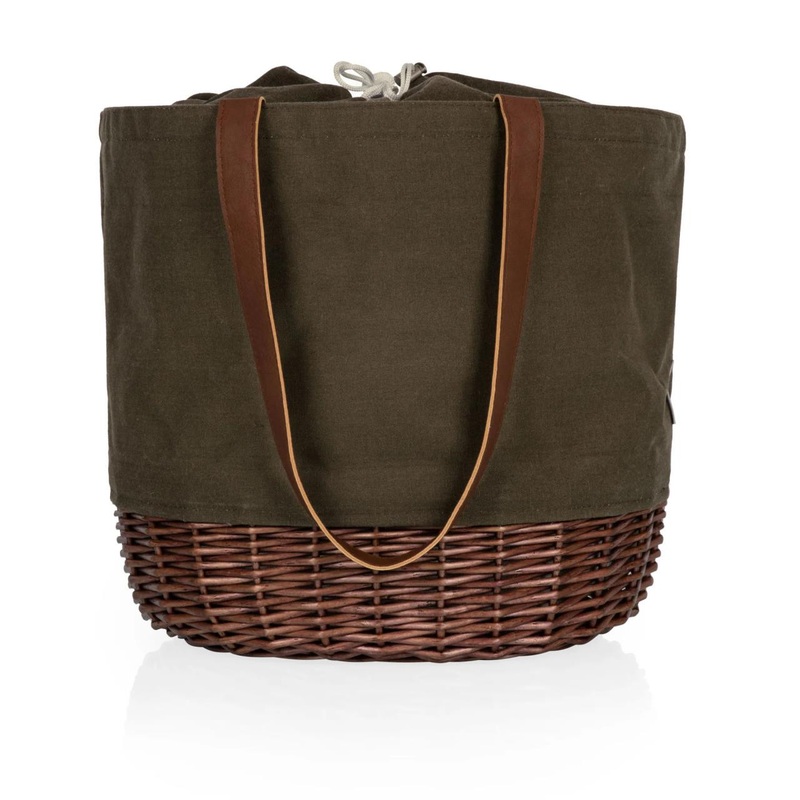 Picnictime Coronado Willow Basket Tote – Khaki Green