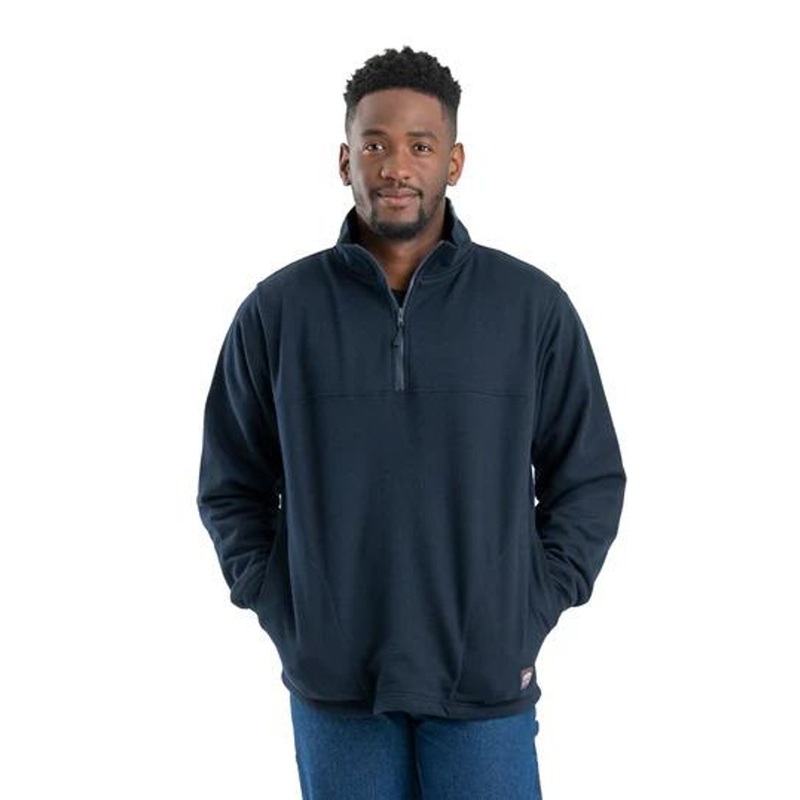 Berne Apparel Heritage Thermal Lined Quarter Zip Sweatshirt – Navy