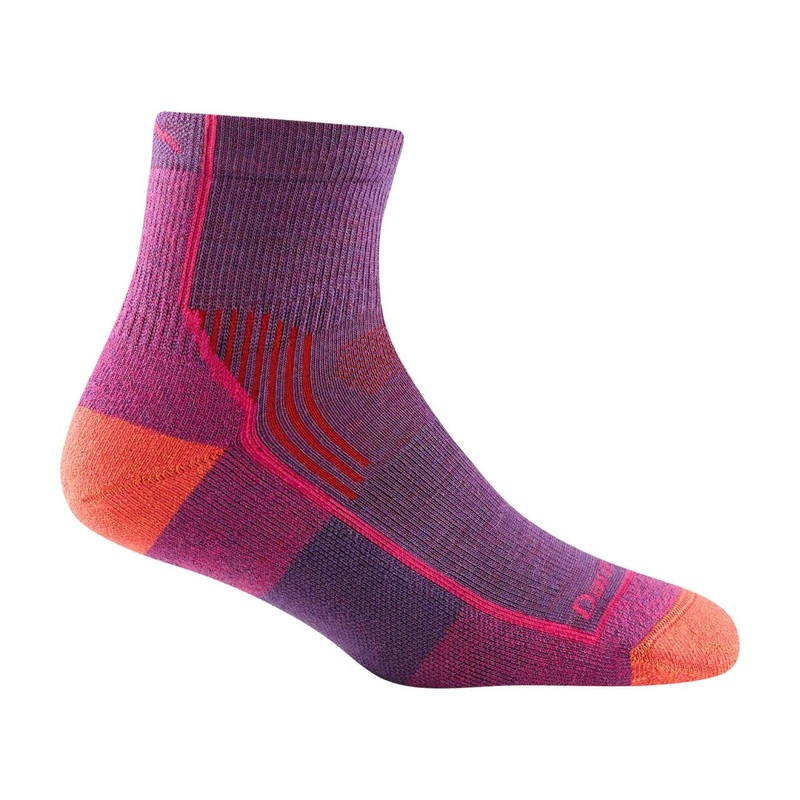 Darn Tough Vermont Women’s Hiker Quarter Midweight Hiking Sock – Berry