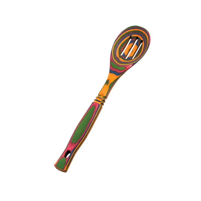 Island Bamboo Rainbow Pakka Slotted Spoon