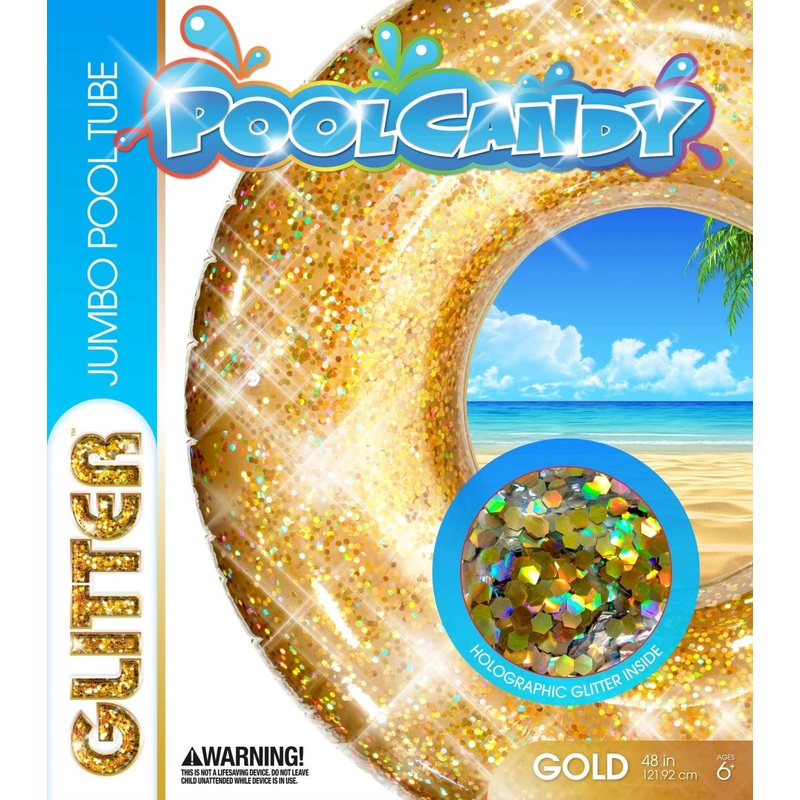 B&d Group Jumbo Gold Glitter Pool Tube