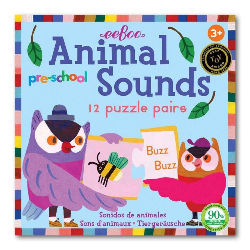 Eeboo Preschool Animal Sound Puzzle Pairs