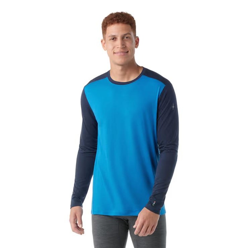 Smartwool Men’s Classic All Season Merino Crew Base Layer Long Sleeve – Laguna Blue – Deep Navy