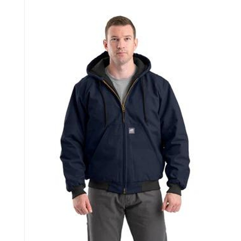 Berne Apparel Heritage Duck Hooded Active Work Jacket – Navy