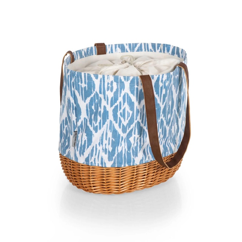Picnictime Coronado Willow Basket Tote – Moroccan Watercolor