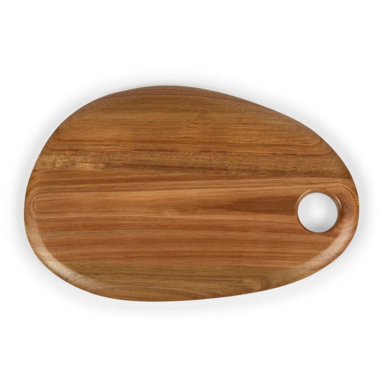 Picnictime Pebble Shaped Acacia Cutting & Serving Board – 15″
