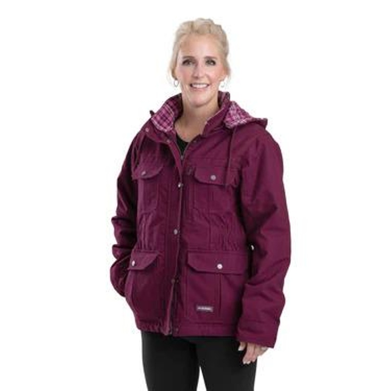 Berne Apparel Womens Softstone Duck Barn Coat -Plum