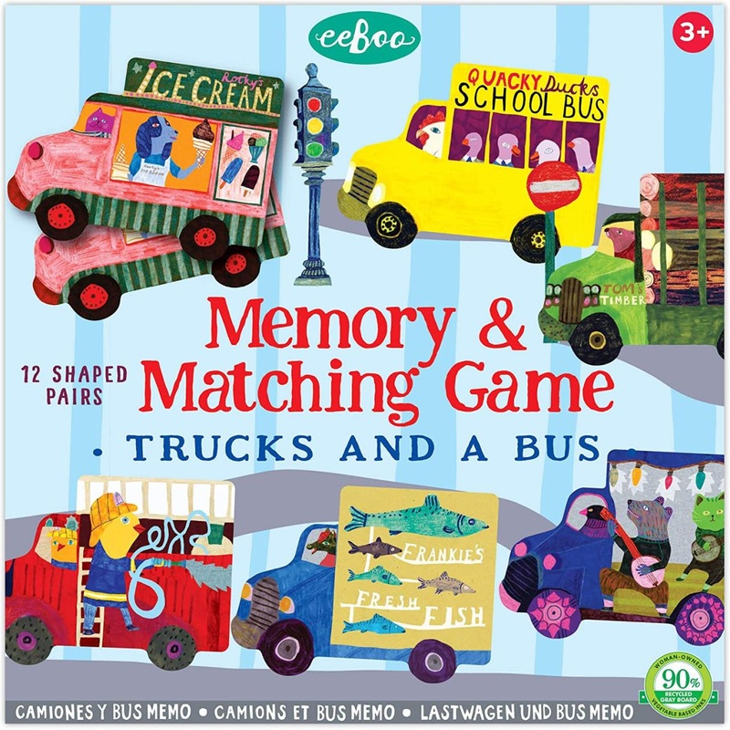 Eeboo Trucks And Bus Memory & Matching Game