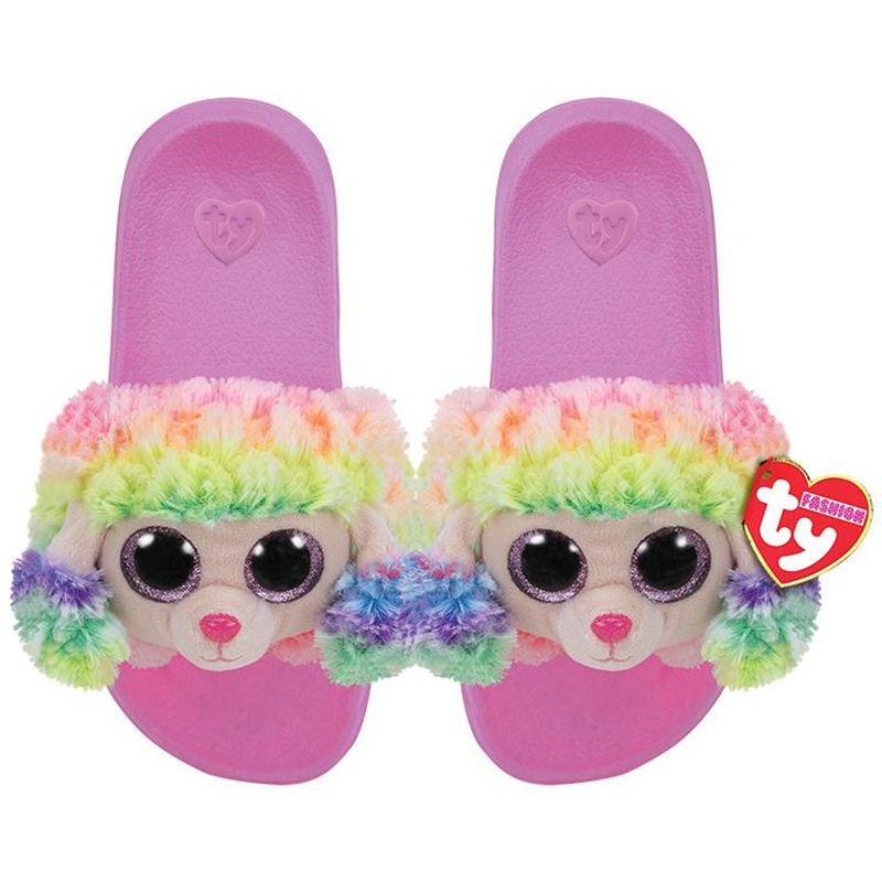 Ty Inc Rainbow Poodle Slides