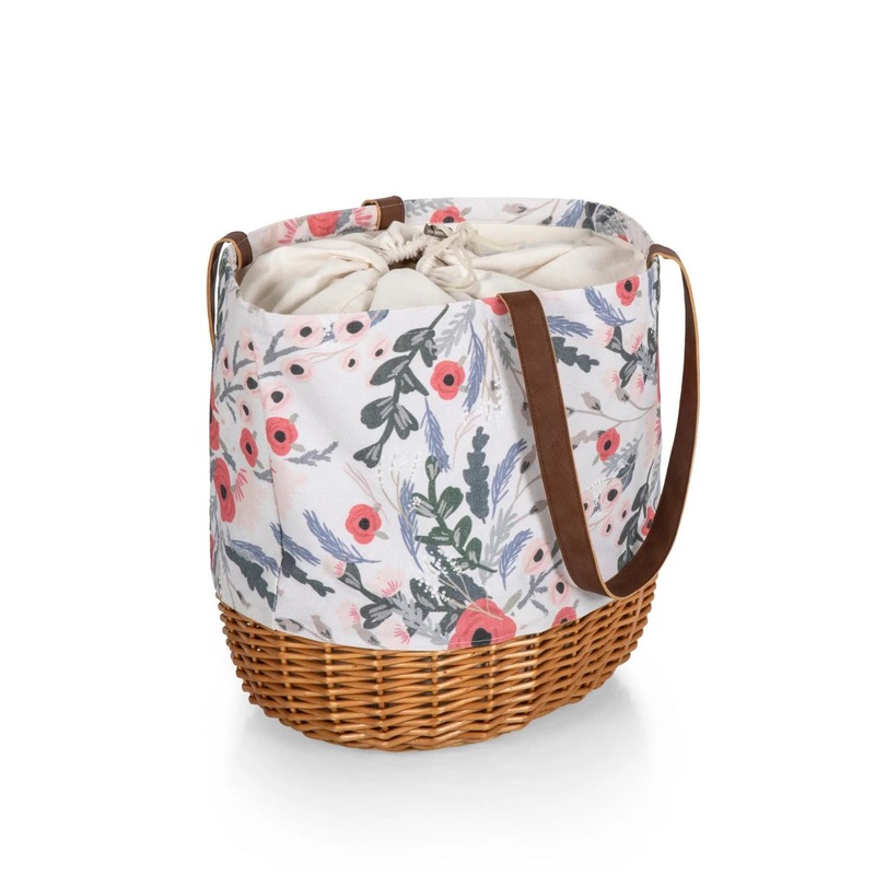 Picnictime Coronado Willow Basket Tote – Floral Pattern