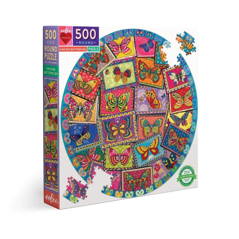 Eeboo Vintage Butterflies 500pc Puzzle
