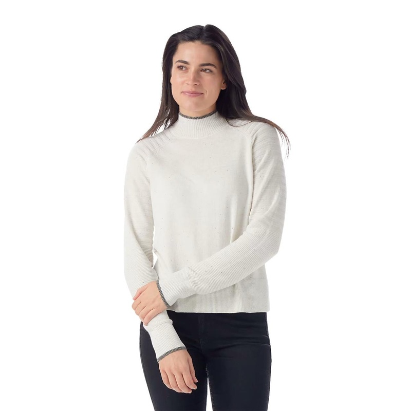 Smartwool Women’s Edgewood Mock Neck Sweater – Natural Donegal