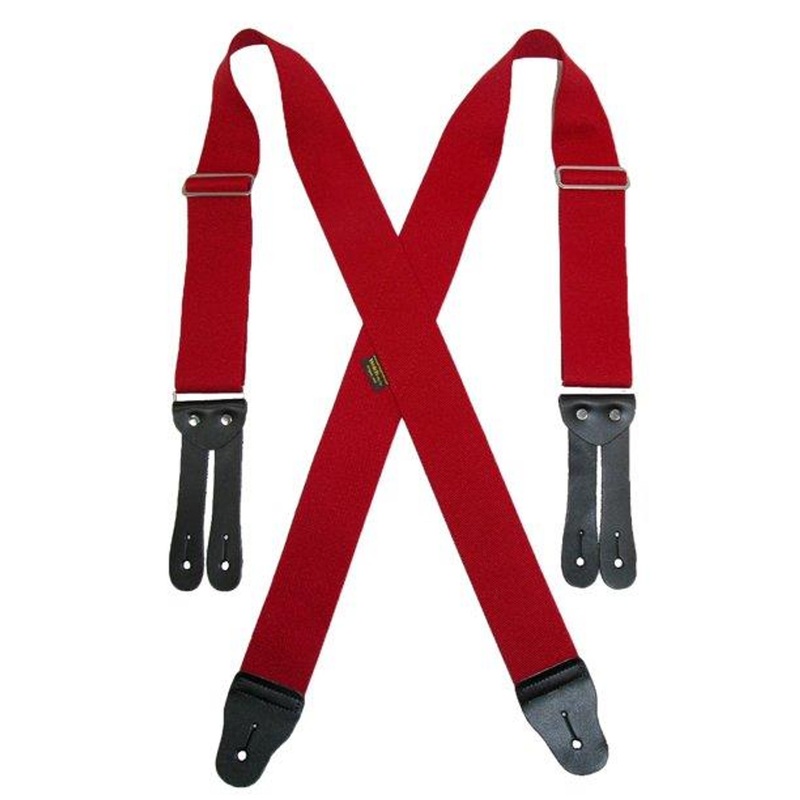Welch Suspenders Elastic Button End X-Back Work Suspenders