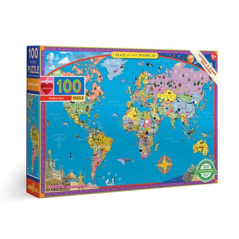 Eeboo World Map 100pc Puzzle