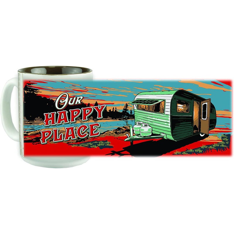 Rivers Edge Products Happy Place Ceramic Mug