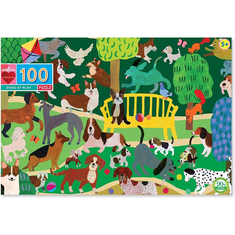 Eeboo Dogs At Play 100 pc Puzzle