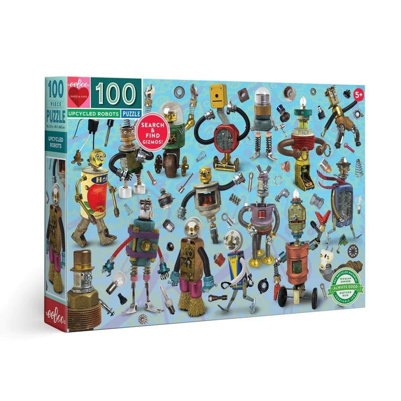 Eeboo Upcycled Robots 100 Piece Puzzle