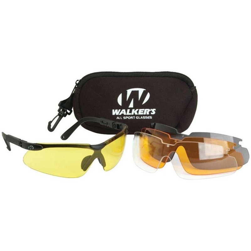 Walker’s Walkers Sport Glasses Combo Kit Clear, Yellow, Amber, Brown Polycarbonate