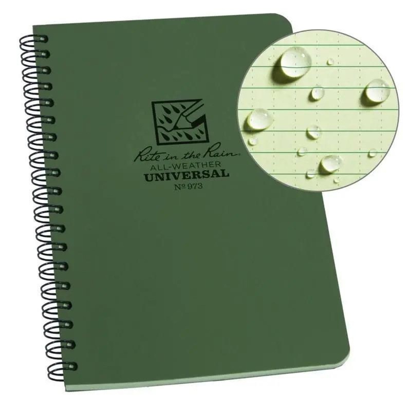 Rite In The Rain Side Spiral Notebook 5″x7″ – Green