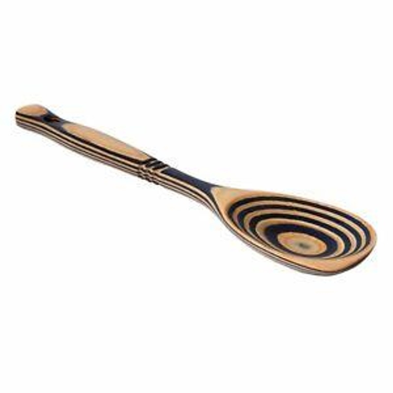 Island Bamboo 12″ Blue Pakkawood Wooden Corner Spoon