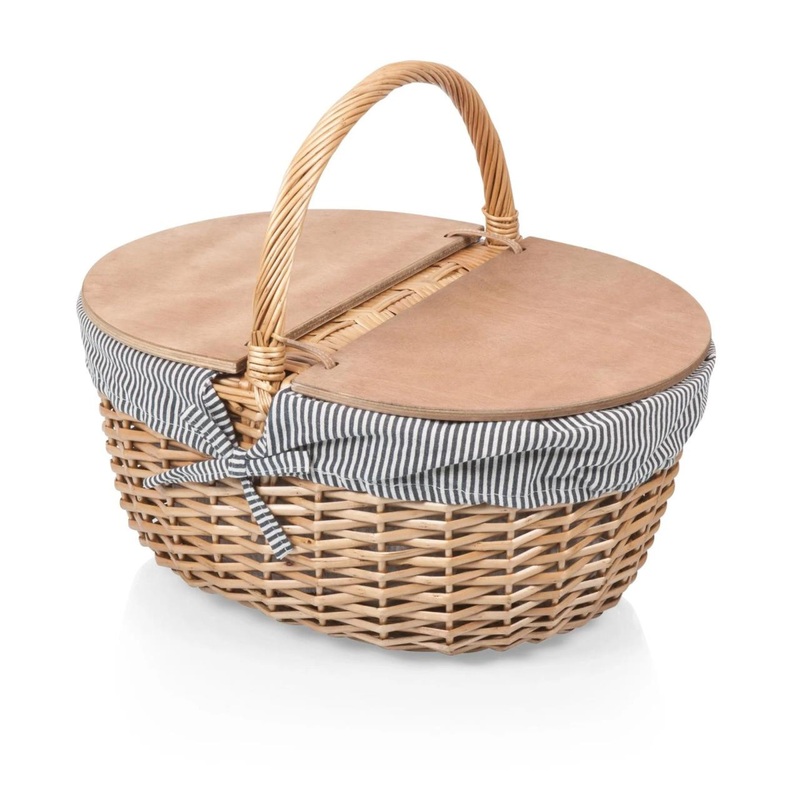 Picnictime Country Picnic Basket – Navy Blue & White Stripe
