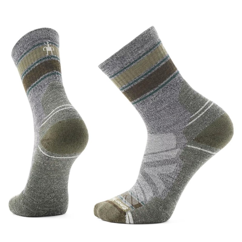 Smartwool Hike Striped Mid Crew Socks – Ash Charcoal
