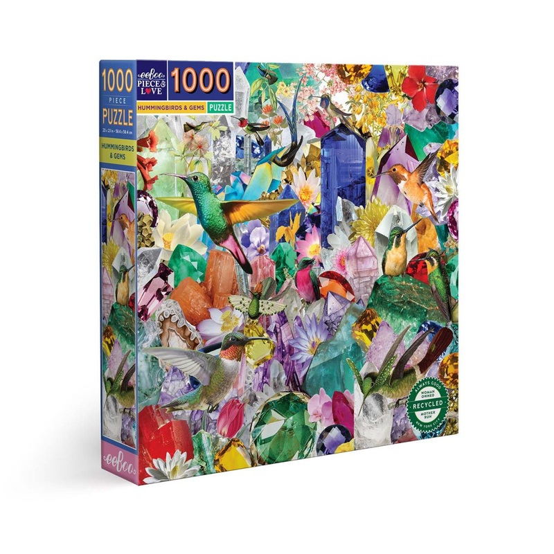 Eeboo Hummingbirds And Gems Puzzle 1000pc