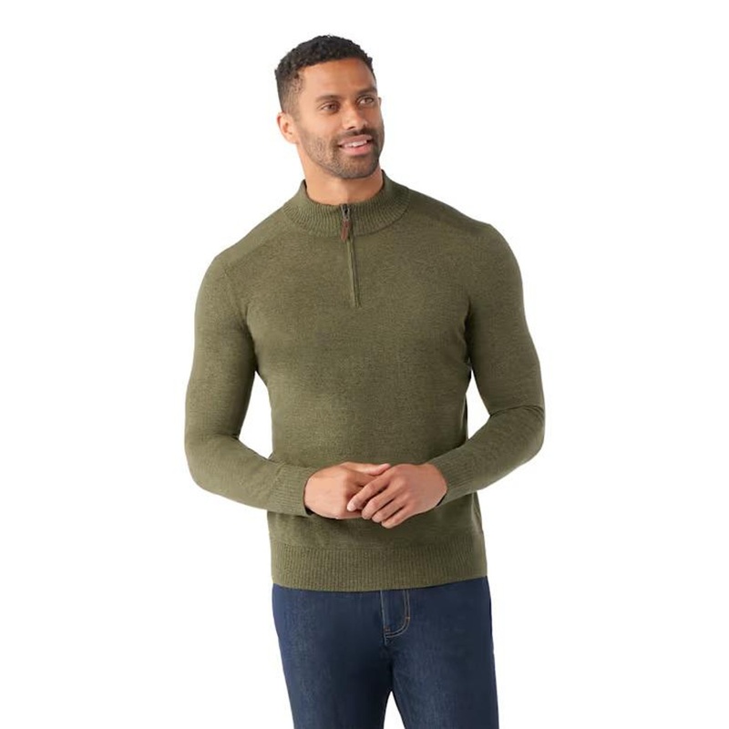 Smartwool Men’s Sparwood 1/2 Zip Sweater – North Woods Heather/Winter Moss Heather