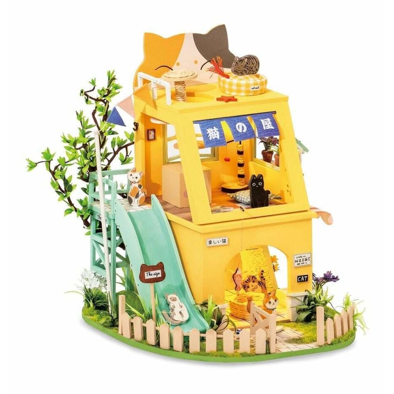 Hand Craft Us DIY Miniature Dollhouse Kit | Cat House