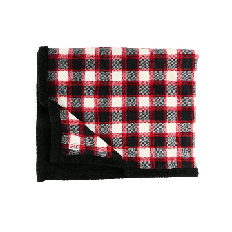 Lazy One Black Plaid Blanket