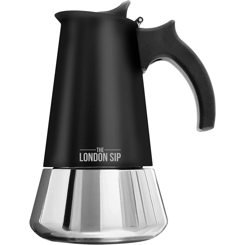 Escali London Sip Stainless Steel Stovetop Espresso Coffee Maker 10 Cup Black